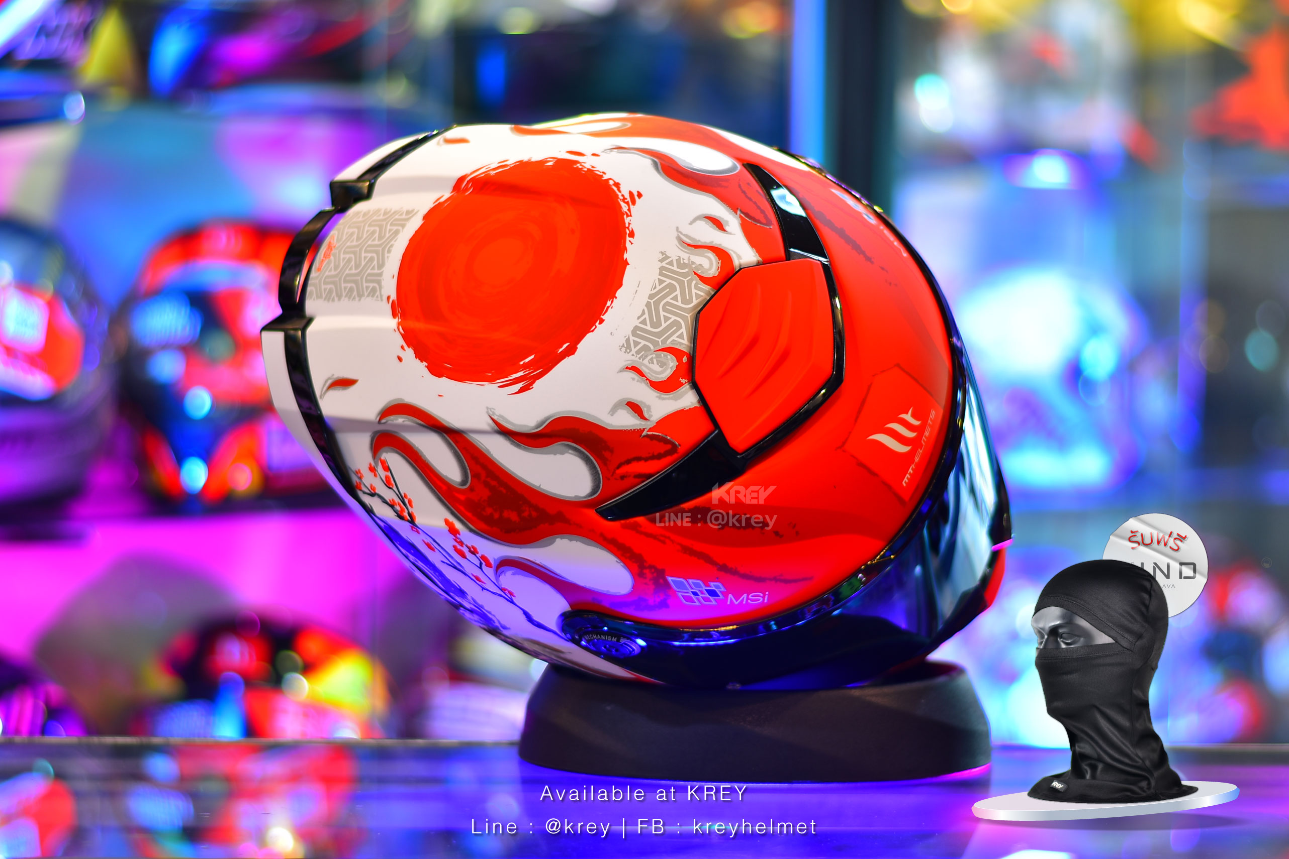 MT model THUNDER 4 SV YAMANAKA JAPAN GLASS WHITE RED MATT