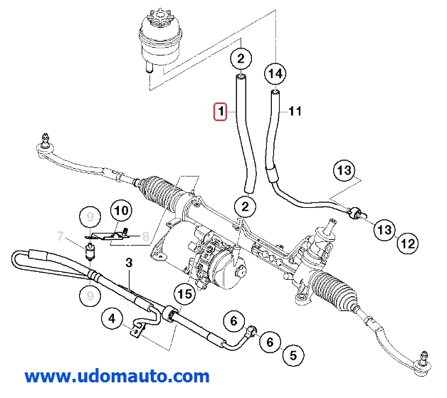 MINI ท่อน้ำมันเพาเวอร์ มินิ R50-R53 ยี่ห้อ trucktec / 32416754498 6754498