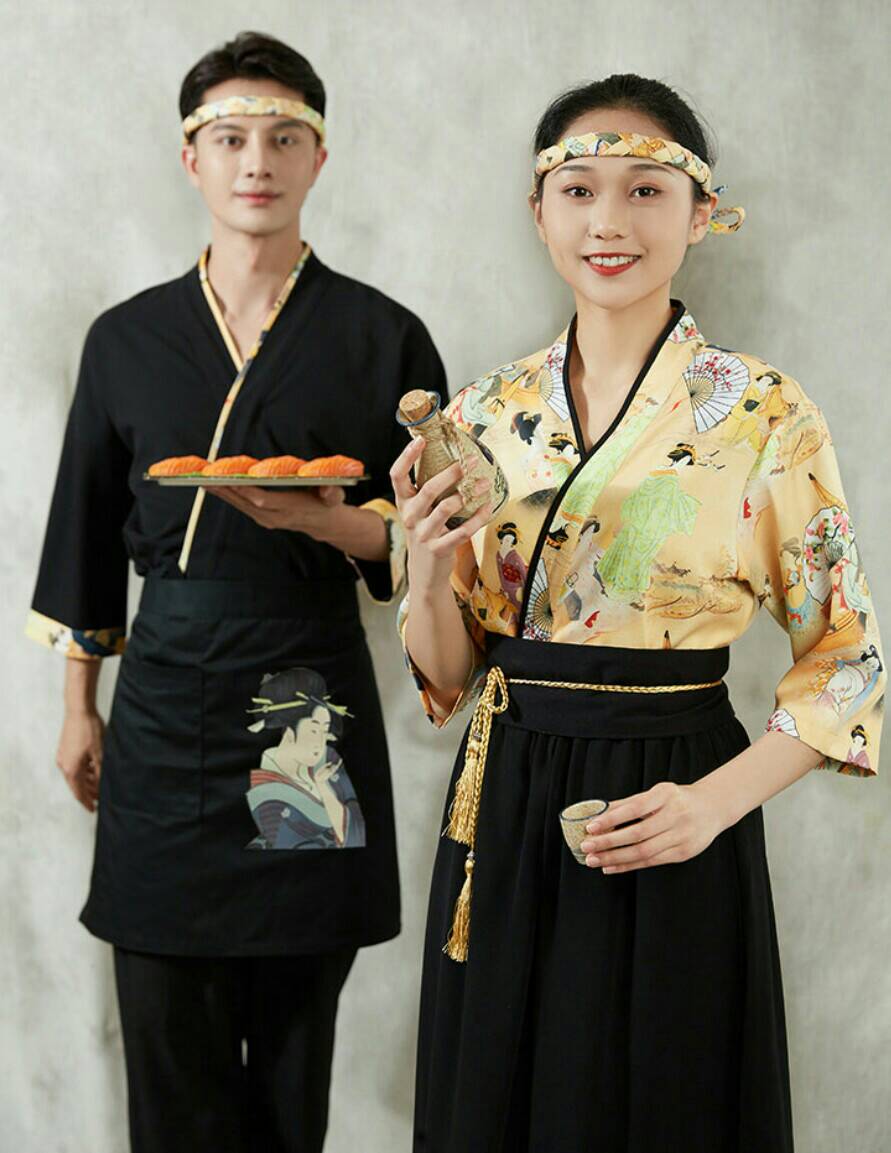 เสื้อซูชิ ชุดฟอร์มพนักงานร้านอาหารญี่ปุ่น เกาหลี