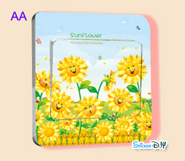Transparent Wall Sticker สติ๊กเกอร์ติดสวิตช์ไฟ "Flower" A1 (กว้าง8.7cm.xสูง8.7cm.)