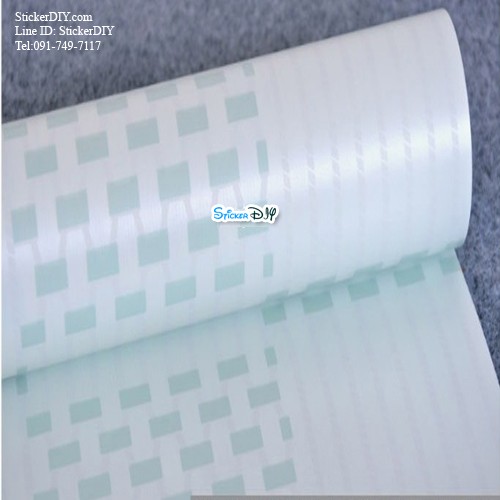 (กว้าง45cm.xยาว10m.)Wallpaper sticker วอลเปเปอร์แบบกาวในตัว ลายตาราง สไตล์H สีเขียว