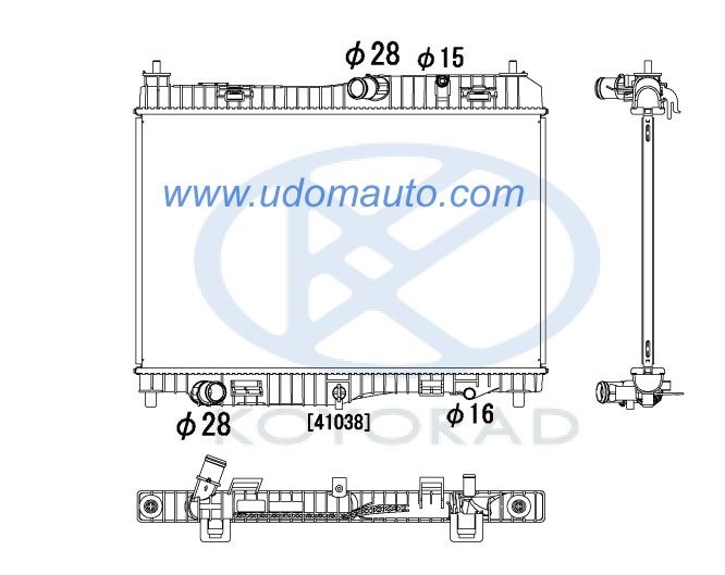 หม้อน้ำ ฟอร์ด เฟียสต้า 1.4L (ออโต้) / Radiator, FORD FIESTA