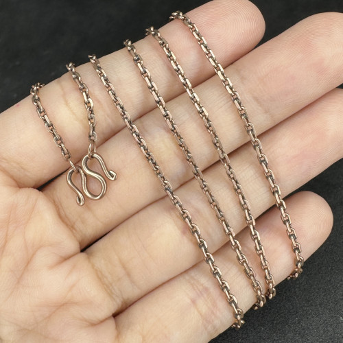 รหัส 64032 สร้อยคอ นาก40 ลายคดกริช รอบเส้น ความยาว 26 นิ้ว สวมหัวได้ นน. 6.96 g
