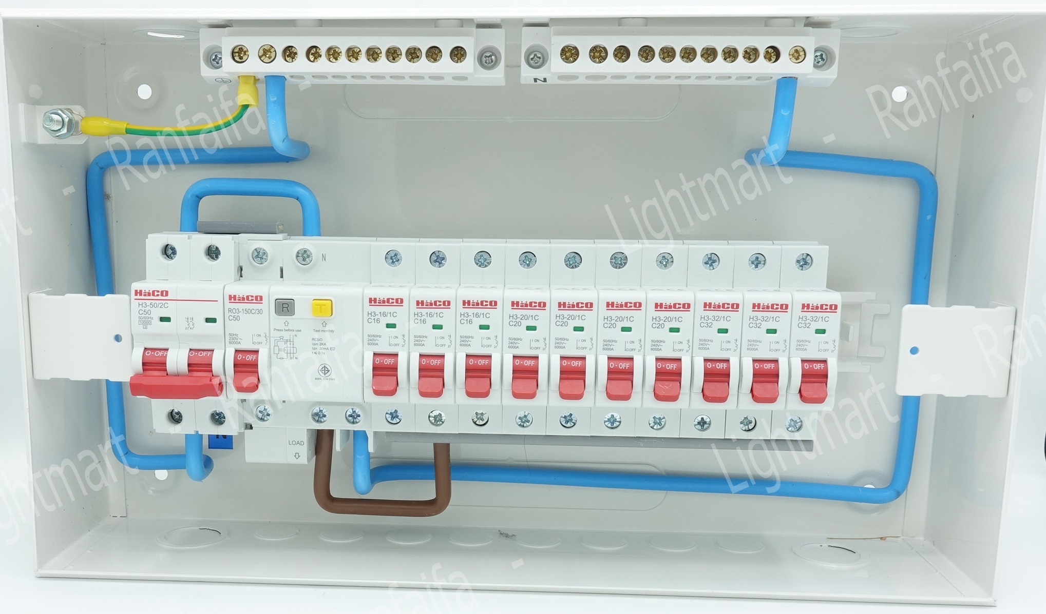 ตู้คอนซูเมอร์กันดูด-10 ช่อง 50A ครบชุด HACO