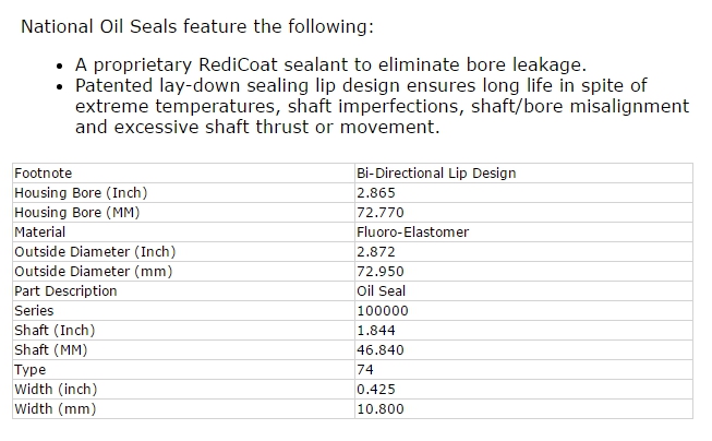ซีลเฟืองท้าย FORD ESCAPE / Differential Pinion Seal