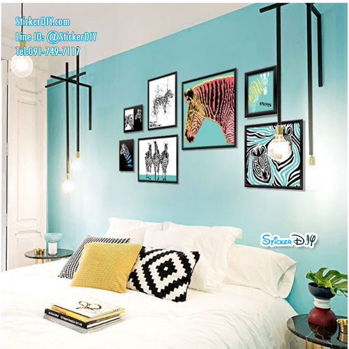 Transparent wall sticker สติ๊กเกอร์ติดผนังกรอบรูป ZEBRA XL8326 (กว้าง121cm.xสูง59cm.)