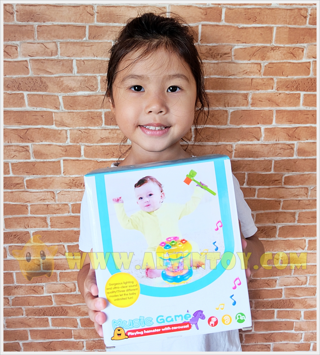 Music Game ของเล่น เกมส์ทุบม้าหมุน ของเล่นเด็กอ่อน มีเสียง มีไฟ