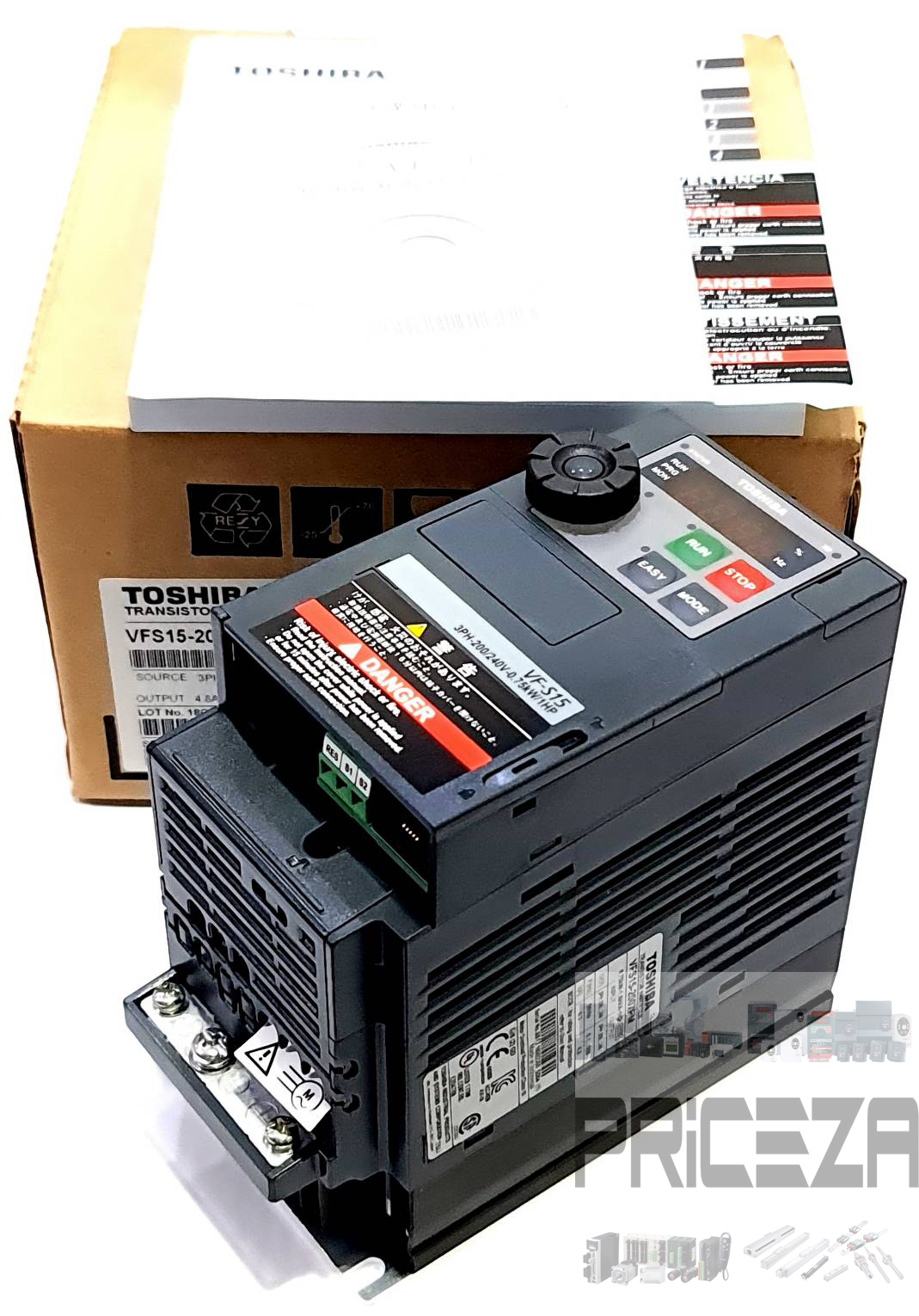 Toshiba VFS15-2007PM Transistor Inverter Variable Speed Drive Tosvert 1HP 0.75KW Input 3PH 200-240VAC Output 3PH 200-240VAC 0.1-500Hz โตชิบา อินเวอร์เตอร์ เครื่องควบคุมความเร็วรอบมอเตอร์ 1 แรงม้า