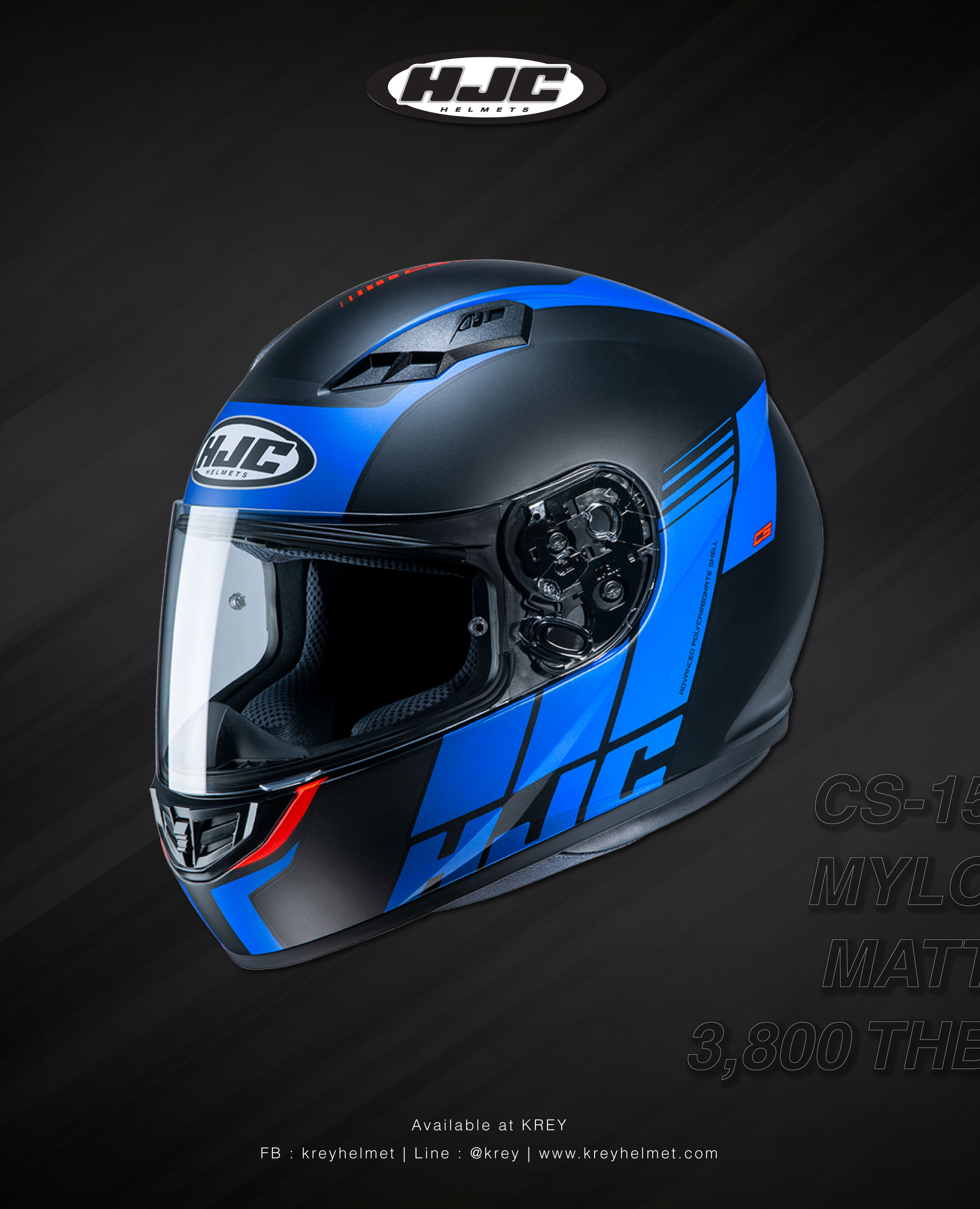 HJC CS-15 MYLO Black BLUE MATT