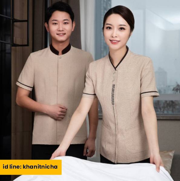 เสื้อแม่บ้าน พ่อบ้าน เบลบอย ชุดพนักงานทำตวามสะอาด เครื่องแบบพนักงานโรงแรม
