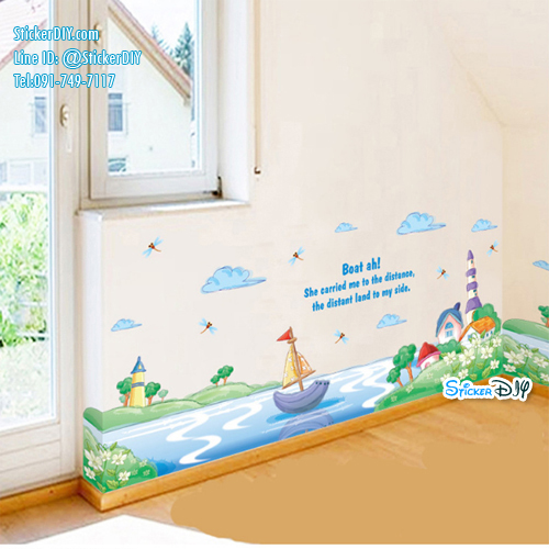 Transparent Wall Sticker สติ๊กเกอร์ติดผนังแต่งขอบ XL7175(กว้าง120cm.xสูง55cm.)