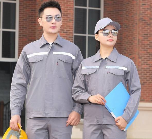 ชุดช่าง ยูนิฟอร์มช่าง ชุดช่างกลโรงงาน ช่างไฟฟ้า สีกรม สีฟ้า สีแดง สีเทา สีส้ม