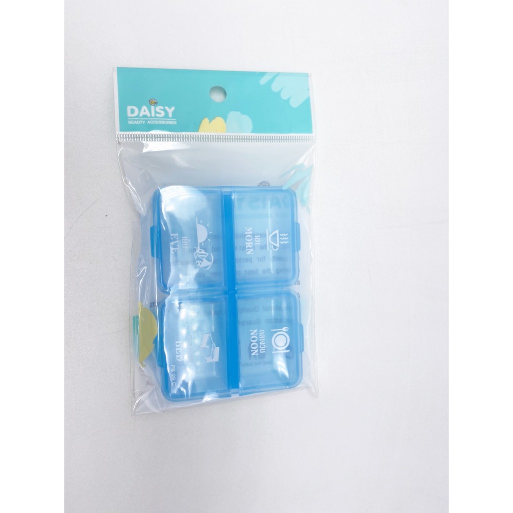 (ซื้อ3 ราคาพิเศษ) ตลับยา แบบ4 ช่อง ตลับยาบอกเวลาทาน กล่องใส่ยา ตลับยาบอกเวลาทานยา กล่องใส่ยา พกพาสะดวก