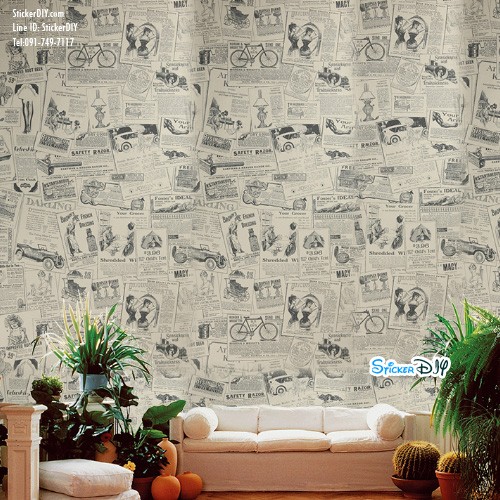 (กว้าง45cm.xยาว10m.)Wallpaper sticker วอลเปเปอร์แบบกาวในตัว WP881