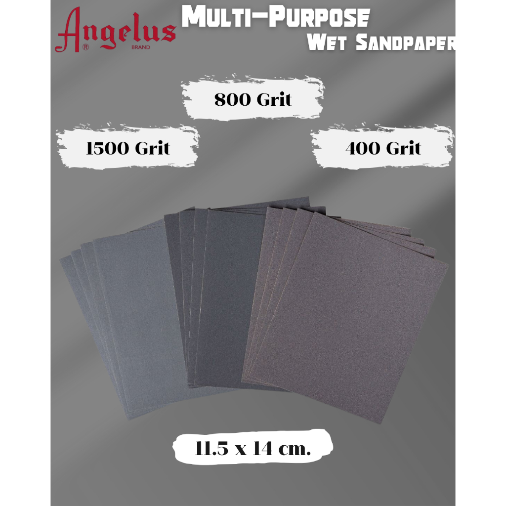 Angelus Multi-Purpose Wet Sandpaper กระดาษทรายสำหรับหนัง (แพ็ค3ชิ้น)