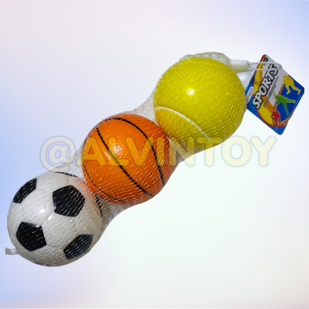 ลูกบอลยางนิ่ม 3 ลูก ขนาด 10 ซม. ลูกบอล ลูกบาส ลูกเบสบอล ลูกบอลนิ่ม บอลยาง บอลบีบ บริหารกล้ามมือ