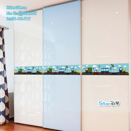 Border Wallpaper sticker วอลเปเปอร์แต่งขอบแบบกาวในตัว CAR (กว้าง10cm.xยาว10m.)