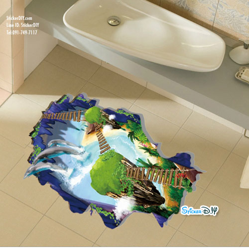 Wall Sticker สติ๊กเกอร์ติดผนังสามมิติ 3D NATURAL III (กว้าง90cm.xสูง60cm)