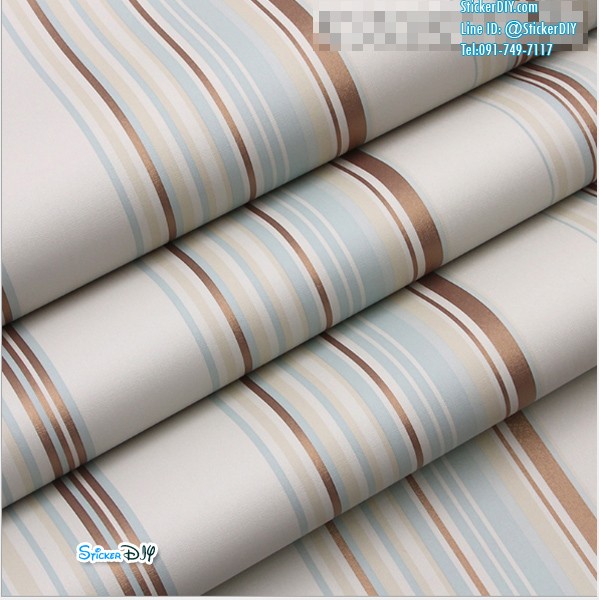 (กว้าง45cm.xยาว10m.)Wallpaper sticker วอลเปเปอร์แบบกาวในตัว Line WP63025A