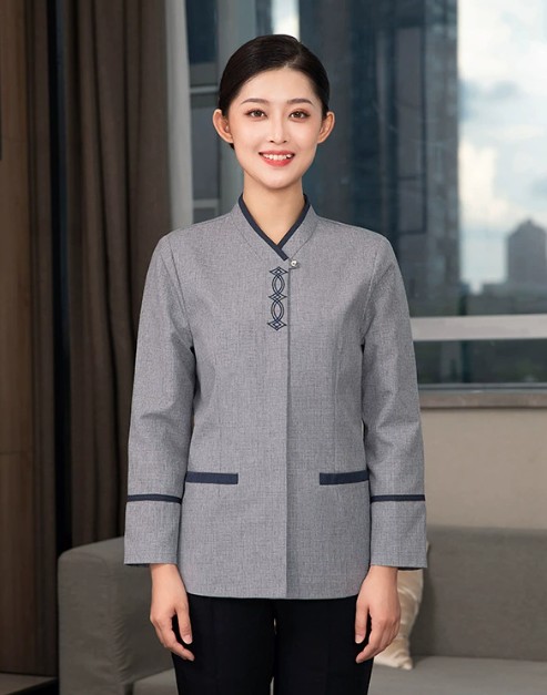 เสื้อแม่บ้านแขนยาว ชุดแม่บ้านทำความสะอาดห้องพัก ชุดแม่บ้านโรงแรม ชุดแม่บ้านโรงพยาบาล