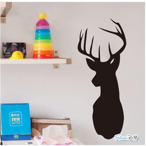 Vinyl wall sticker สติ๊กเกอร์ติดผนัง กวาง (กว้าง23cm.xสูง60cm.)