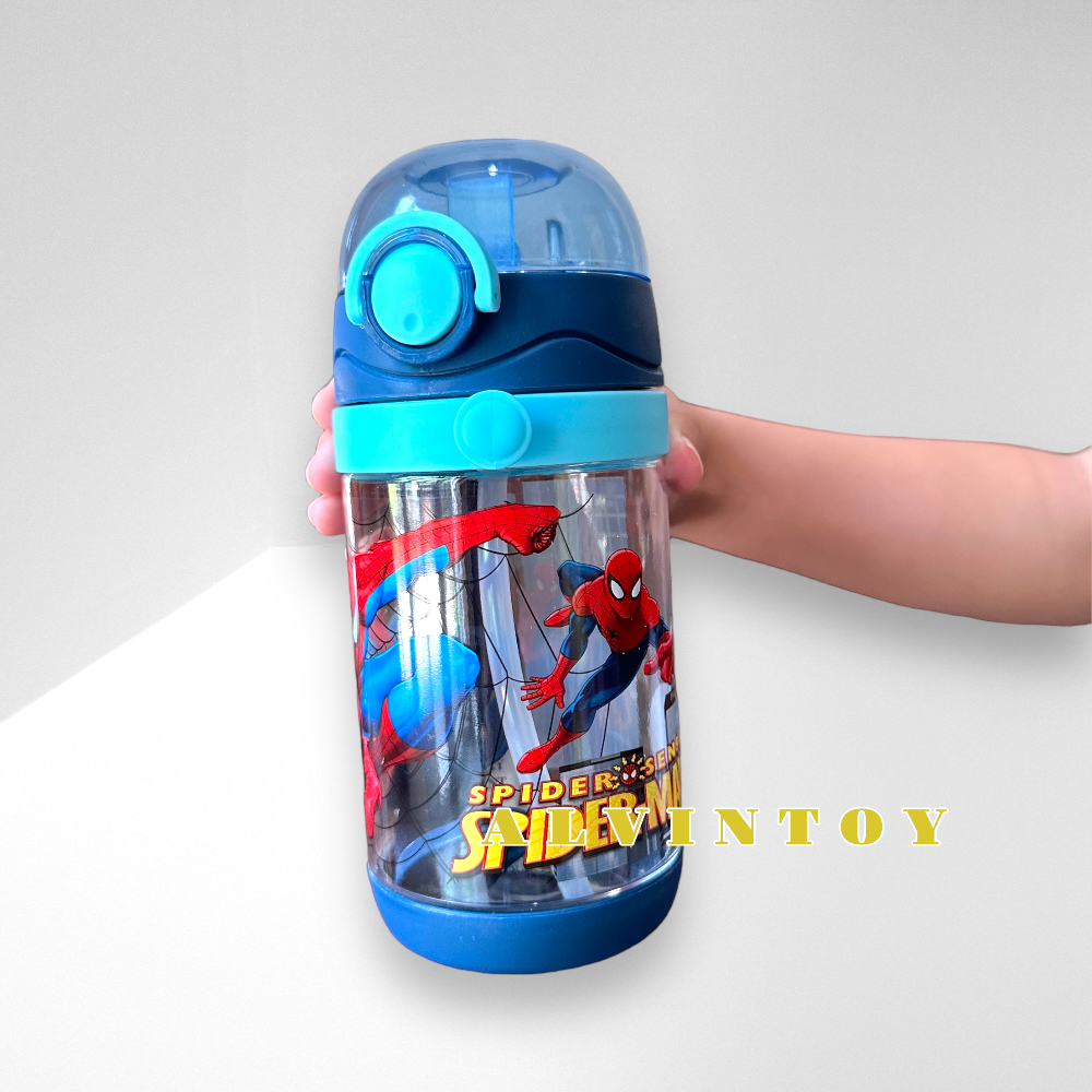กระติกน้ำเด็ก สไปเดอร์แมน มีหลอดดูด 500 ml ขนาด 7x20 cm.