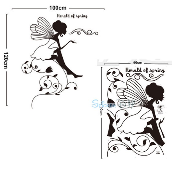 Transparent Wall Sticker สติ๊กเกอร์ติดผนัง Herald of Spring (กว้าง100cm.xสูง120cm.)