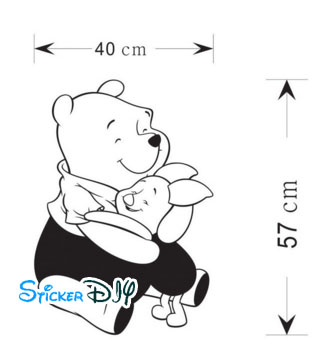 Vinyl wall sticker สติ๊กเกอร์ติดผนัง POOH&PIGLET (กว้าง40cm.xสูง57cm.)