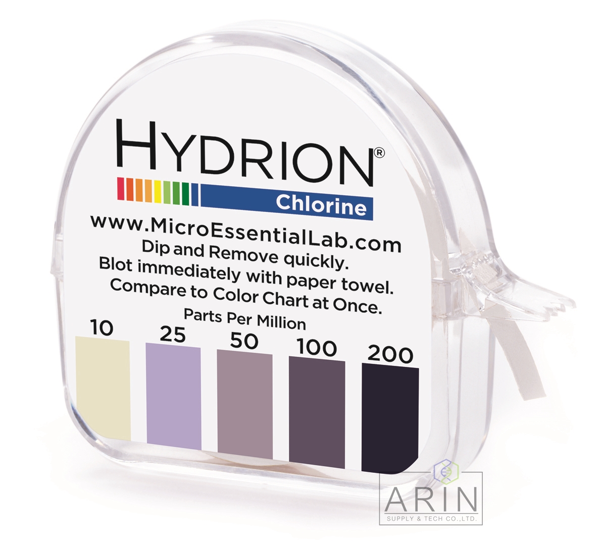 กระดาษวัดค่าคลอรีน Chlorine Test Paper ช่วง 10-200ppm - Hydrion (U.S.A.)