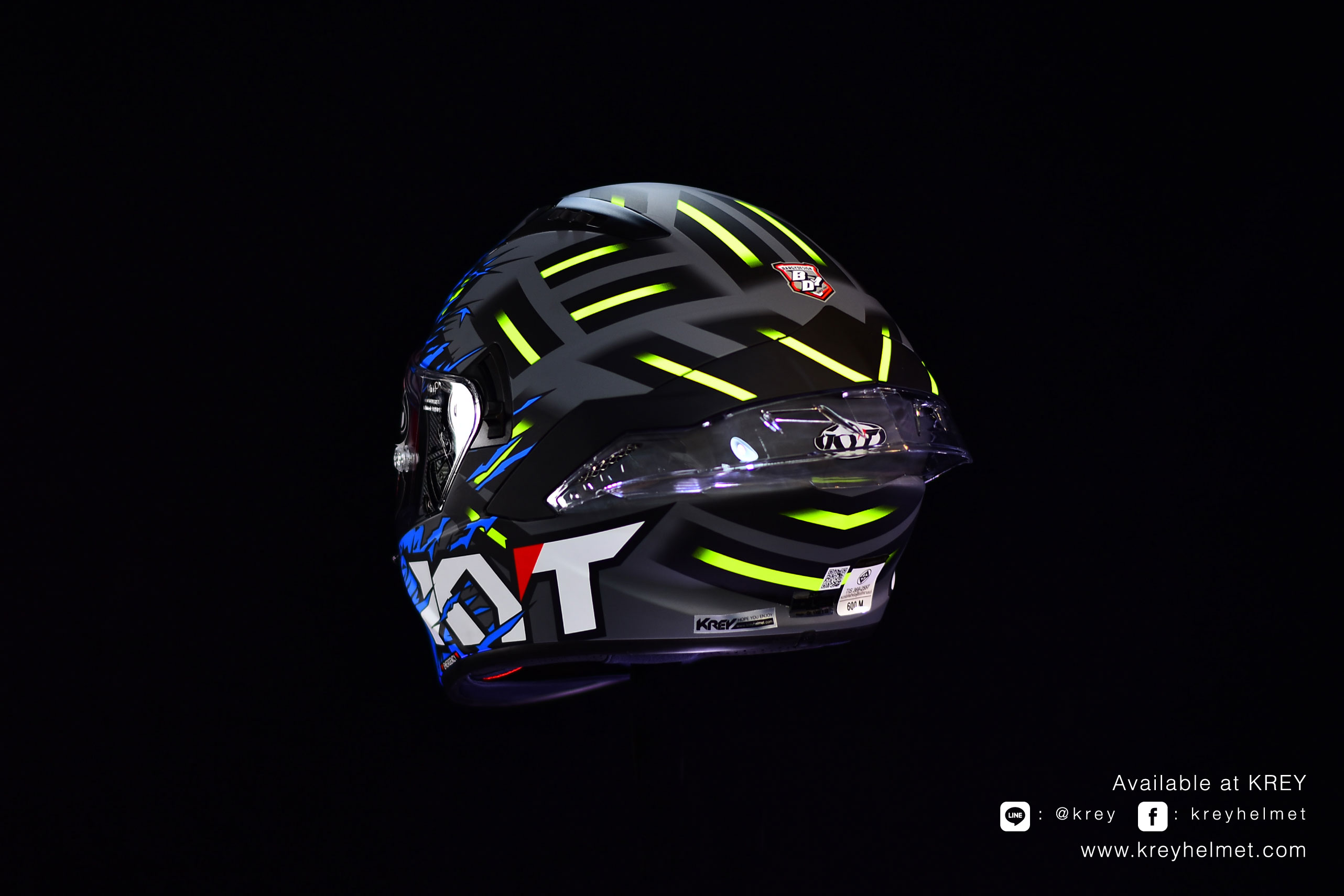 KYT model NFR Flaming Matt Grey/Blue