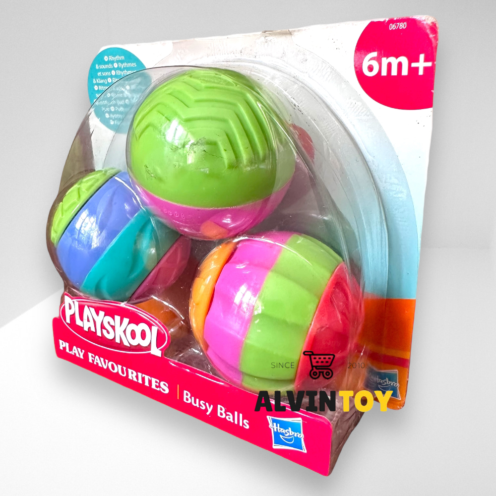 ของเล่นเด็ก ลูกบอล playskool play ชุดของเล่นลูกบอลฝึกประสาทสัมผัส บอลชวนคลานมีกระดิ่ง เขย่ามือ มีเสียงกุ๊งกิ๊งๆ