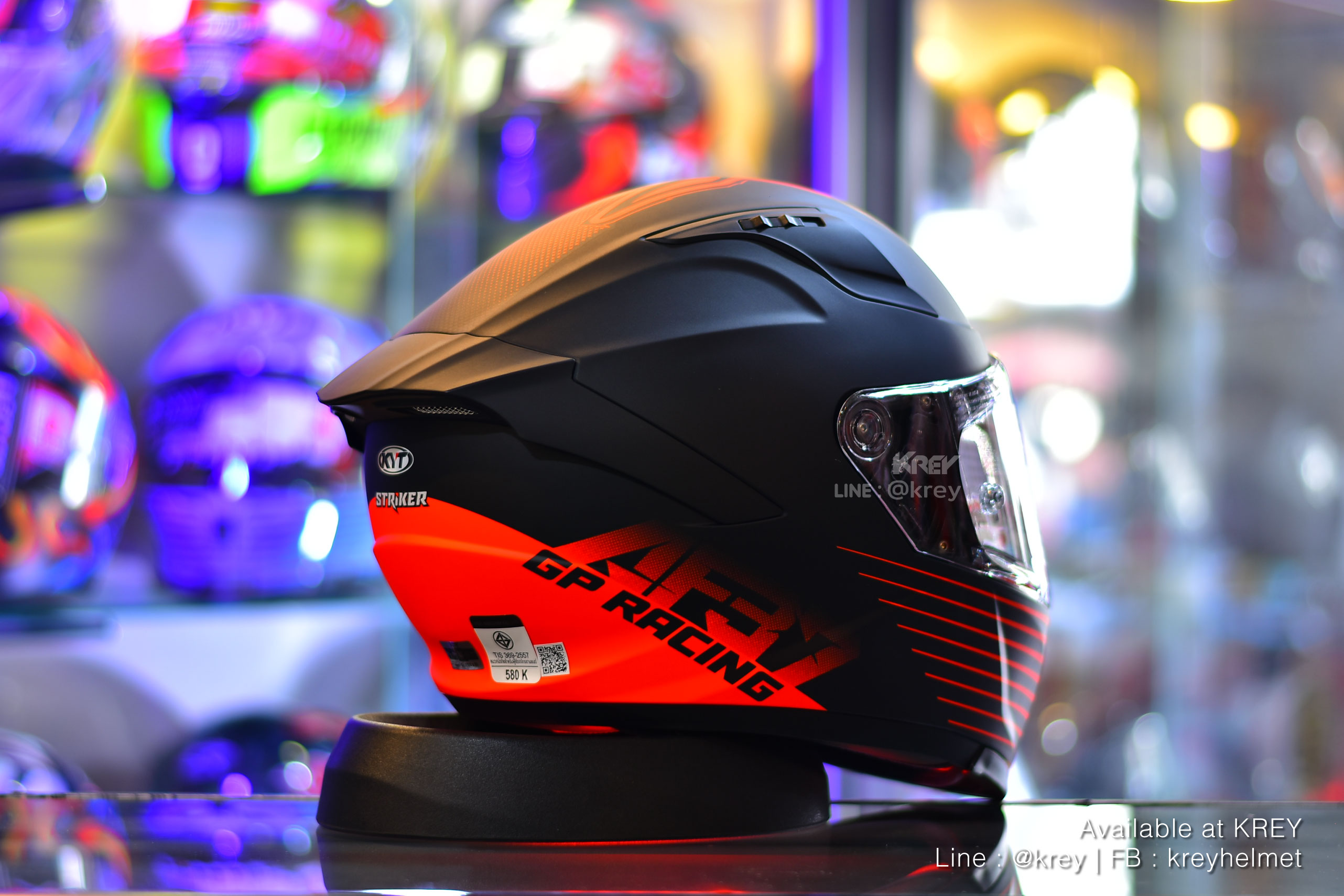 KYT model STRIKER AF37 LIVERY MATT BLACK RED