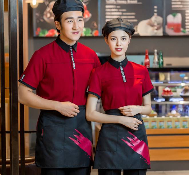 ชุดพนักงานเสริฟร้านอาหาร ร้านกาแฟ ชุดพนักงานต้อนรับโรงแรม