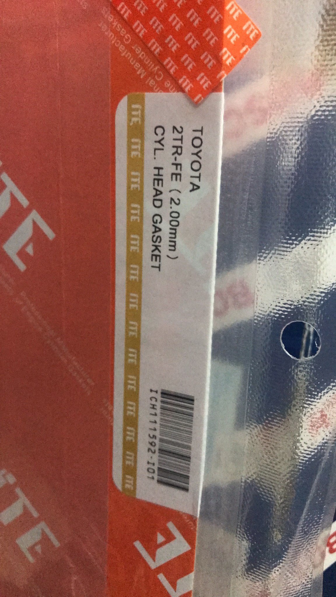 (ประกัน 1 เดือน) ประเก็นฝาสูบ TOYOTA 2TR-FE / 2TR-FZE / Vigo 2700 / TRH223 / โตโยต้า ตู้เบนซิน / วีโก้เบนซิน ICH111592-I01 / 11115-0C020 (แบบไฟเบอร์) ITE