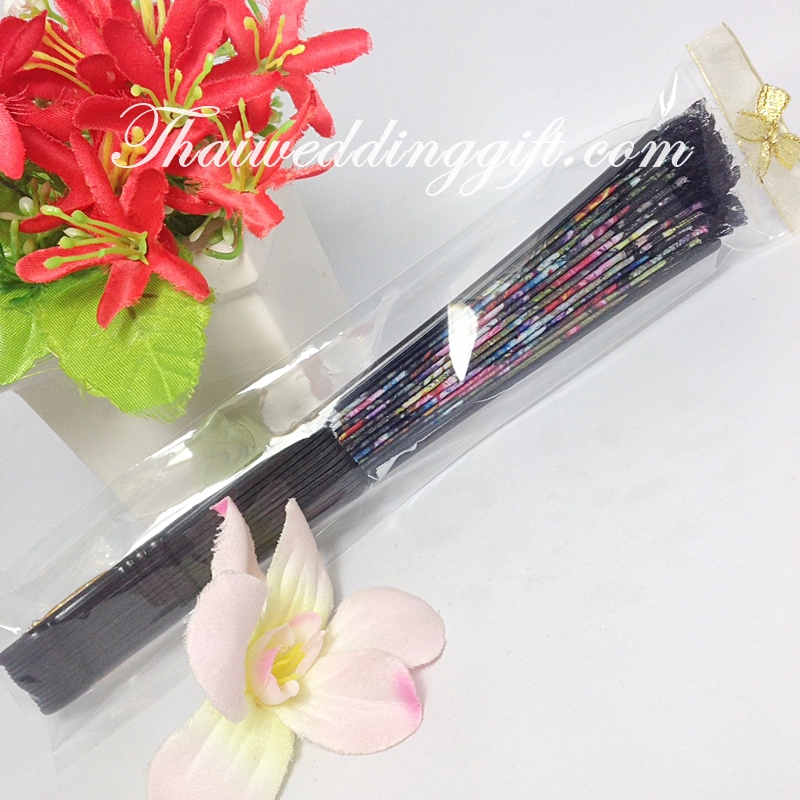 พัดหลุยส์ สเปน ของชำร่วย แพ็คถุงแก้วใส ติดโบว์