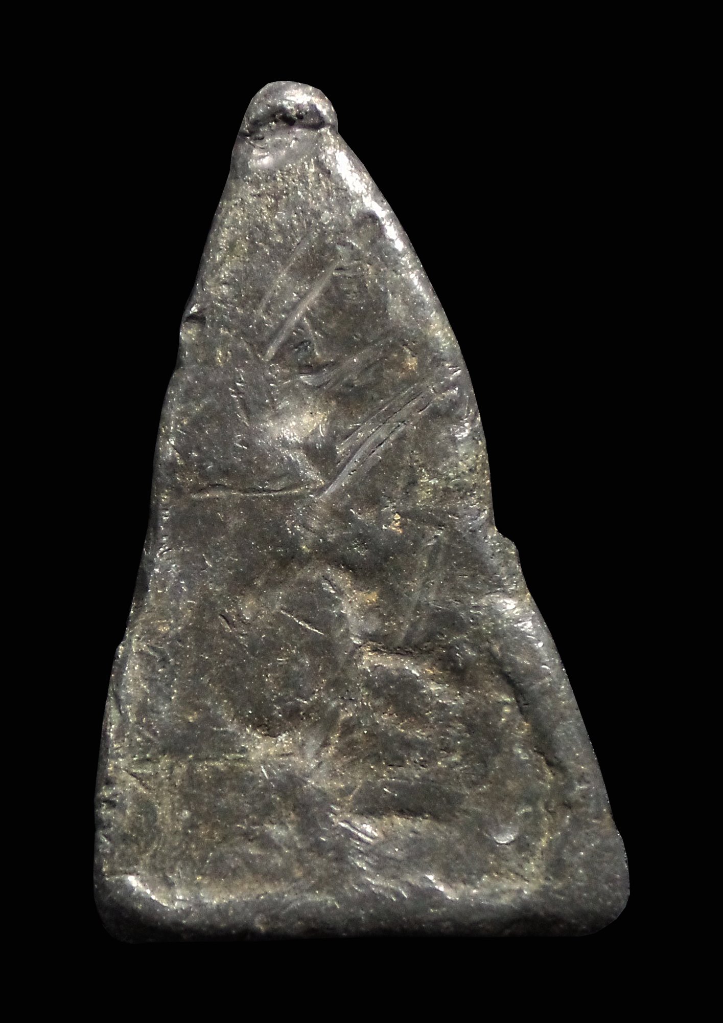 พระพุทธชินราชหลังเรียบ เนื้อชินตะกั่วเก่า