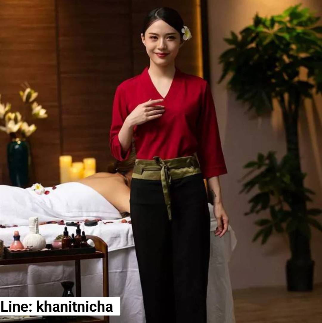 ชุดช่างเสริมสวยแขนสามส่วน ช่างสปาเท้า ร้านนวดเท้า ร้านเสริมสวย ศูนย์สุขภาพ ชุดสปา