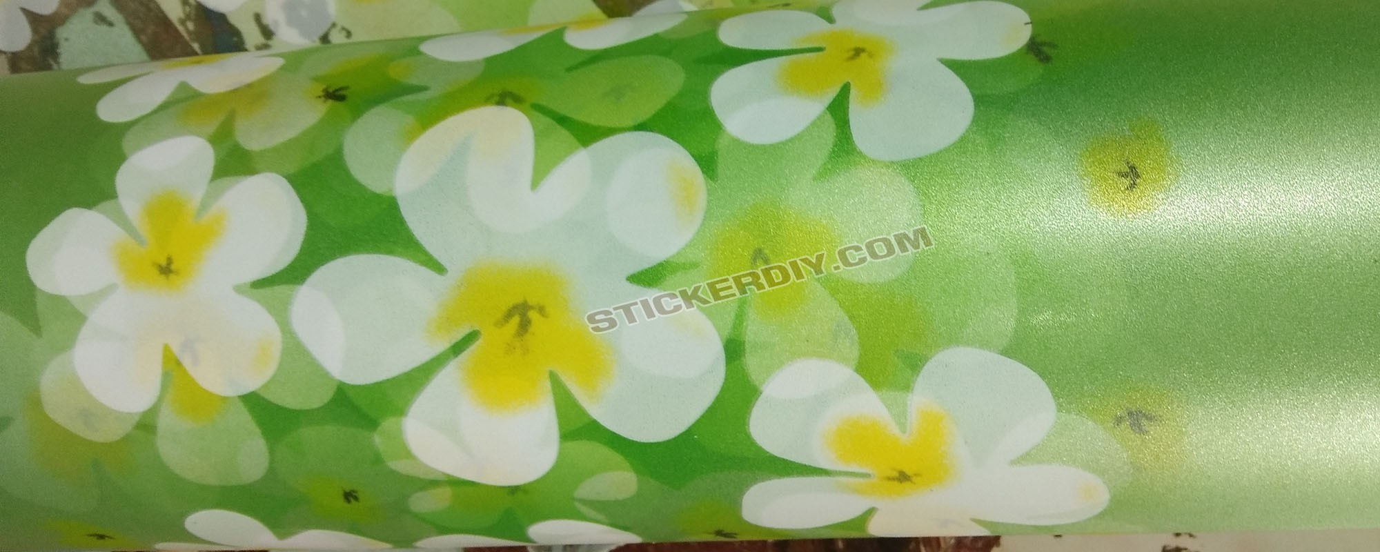 สติ๊กเกอร์ฝ้าติดกระจก แบบมีกาวในตัว Flower GS1014(หน้ากว้าง 92cm) เมตรละ 95 บาท