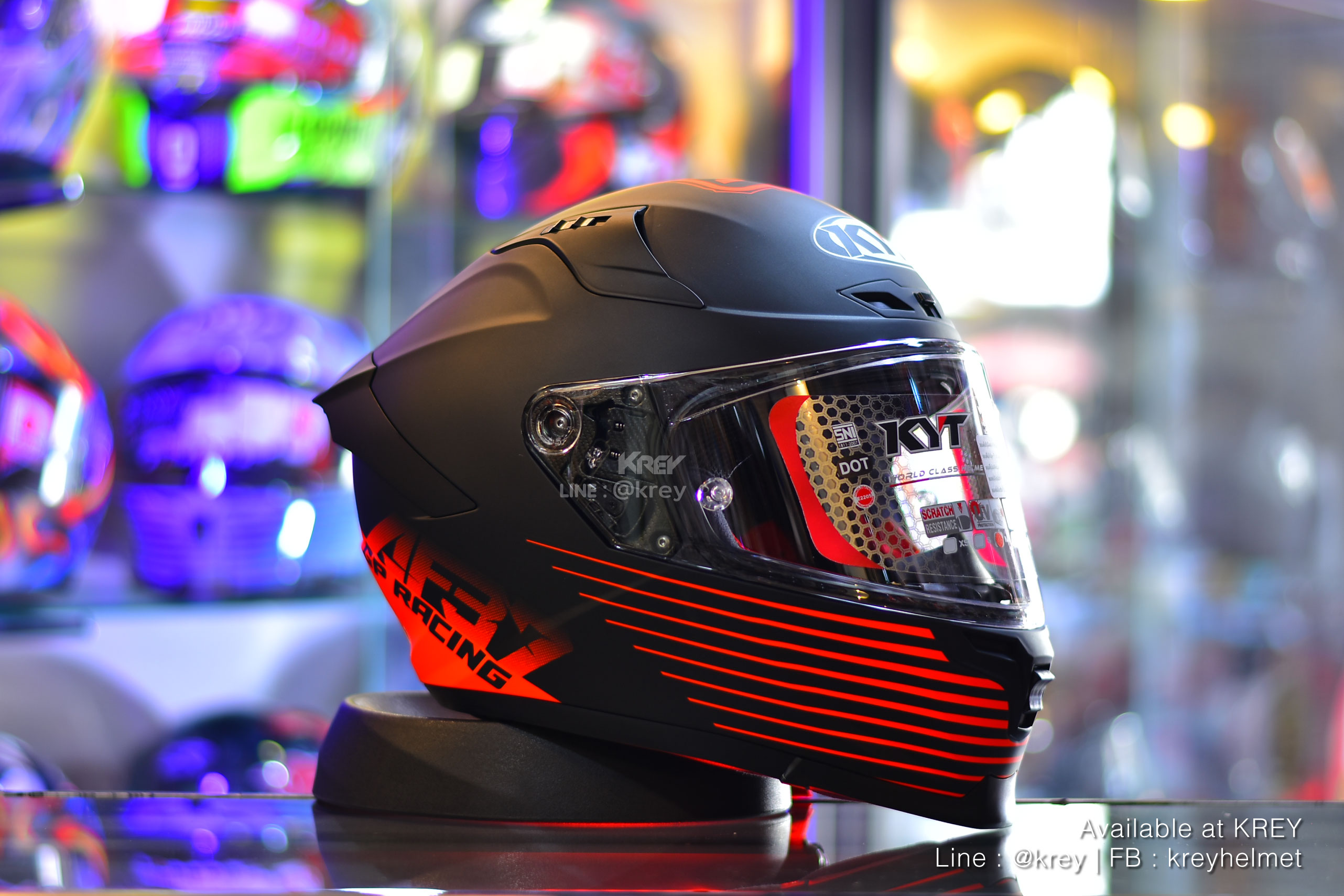 KYT model STRIKER AF37 LIVERY MATT BLACK RED