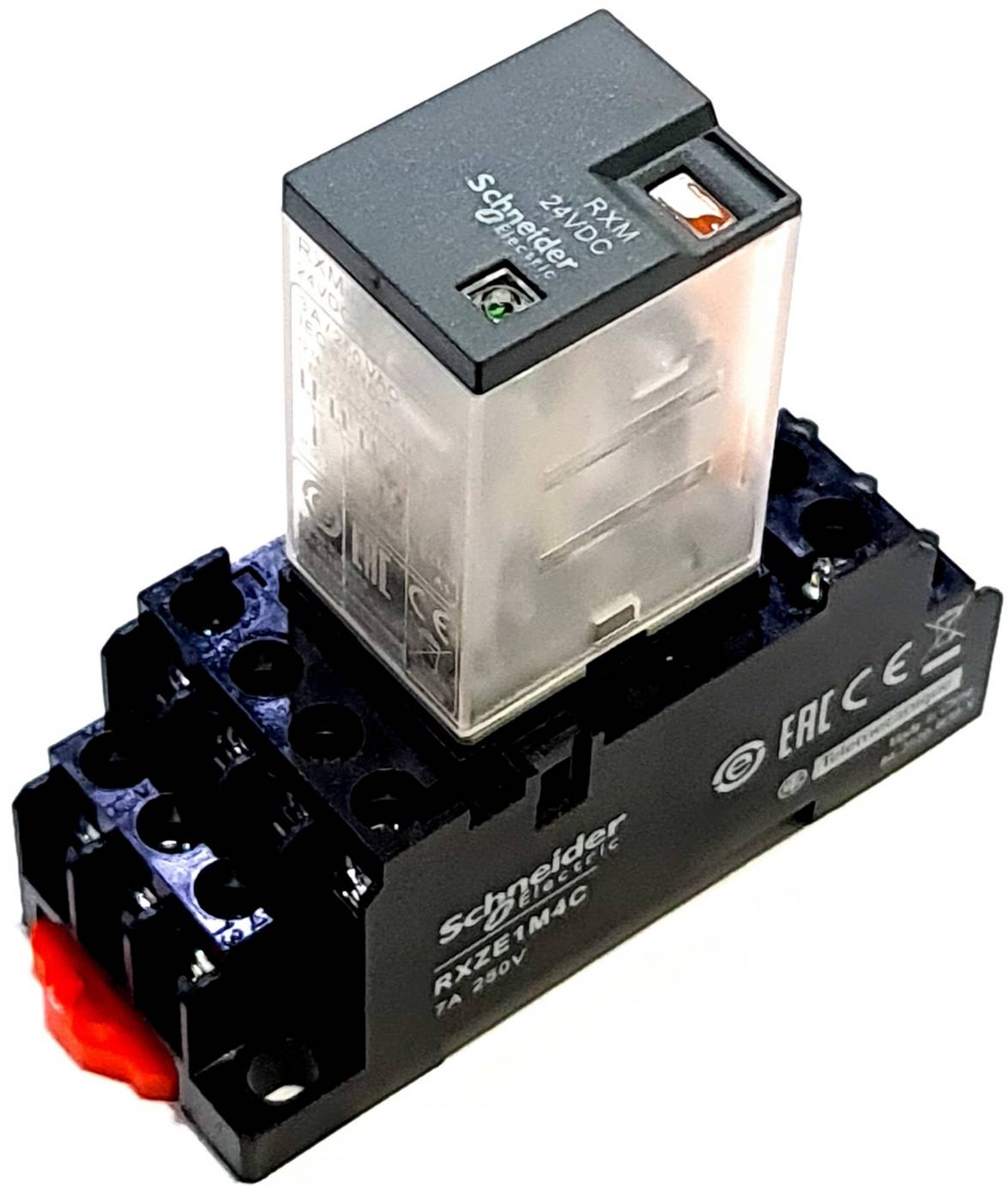 (แพ็ค/10ชุด) รีเลย์พร้อมซ็อกเก็ต ชไนเดอร์ Schneider Electric RXM4LB2BD RXZE1M4C 24VDC 3A 4คอนแทค 14ขา มีไฟแสดงสถานะ LED