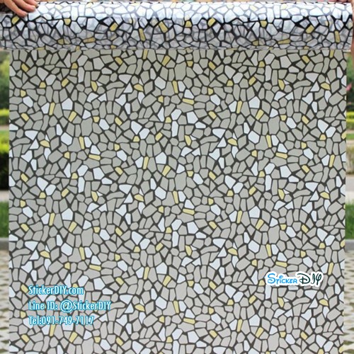 สติ๊กเกอร์ฝ้าติดกระจก แบบมีกาวในตัว ลายกระเบื้องโมเสค (หน้ากว้าง 90cm) เมตรละ 89 บาท