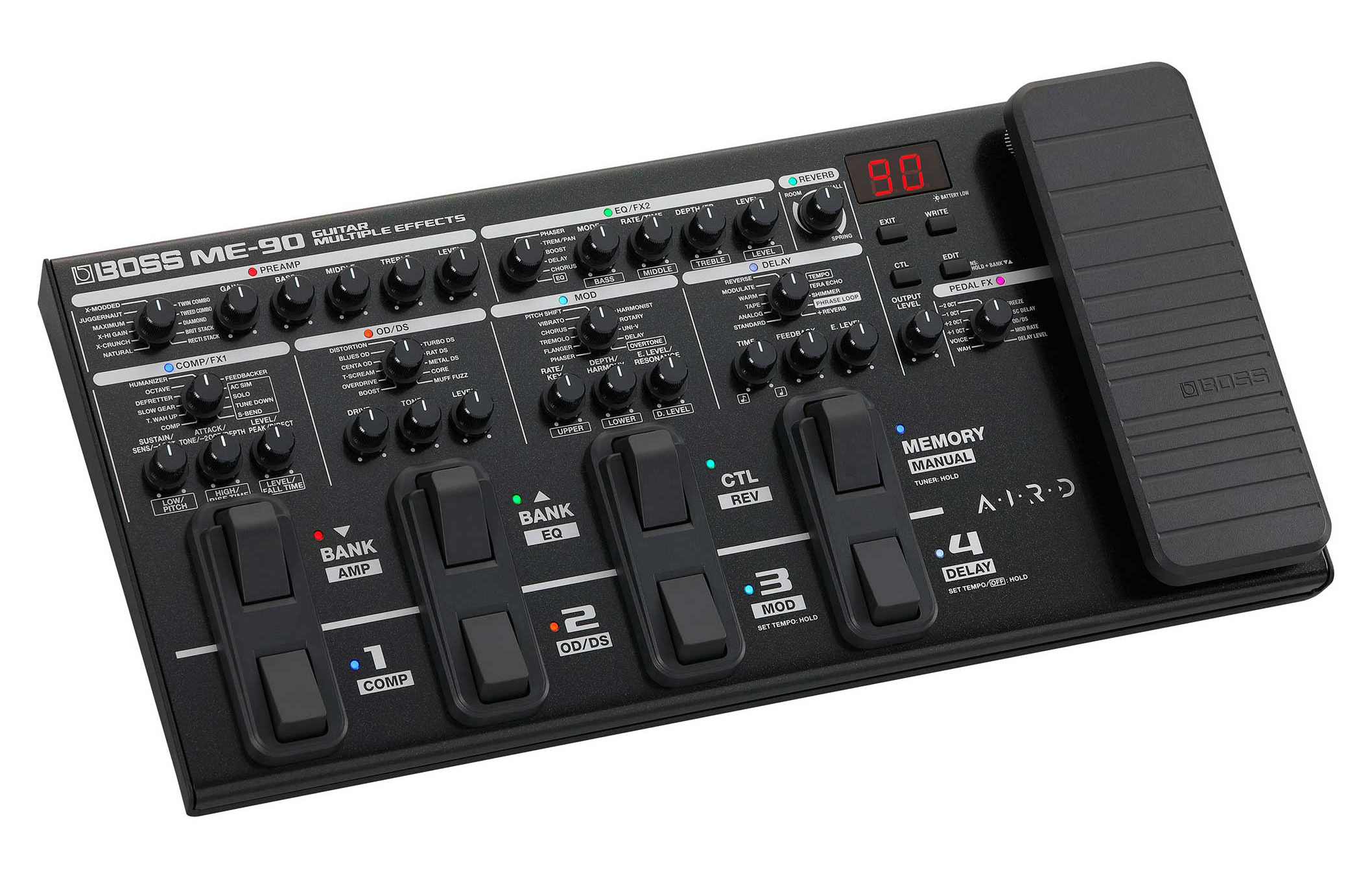 Boss ME-90 *ของแท้ รับประกัน 1ปี* Guitar Multiple Effects มัลติเอฟเฟคกีต้าร์ 32-bit, AIRD Amp models, IR, USB-C Recording/ Playback