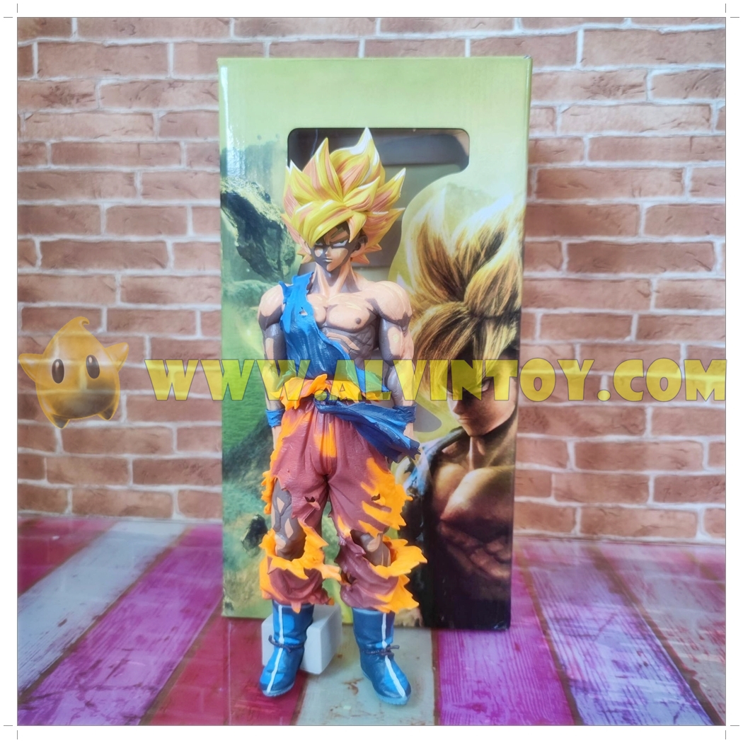 Figure Goku - โกคู ซุปเปอร์ไซย่า สีมังงะ ตัวใหญ่ ขนาดความสูง 34 cm. พร้อมกล่อง