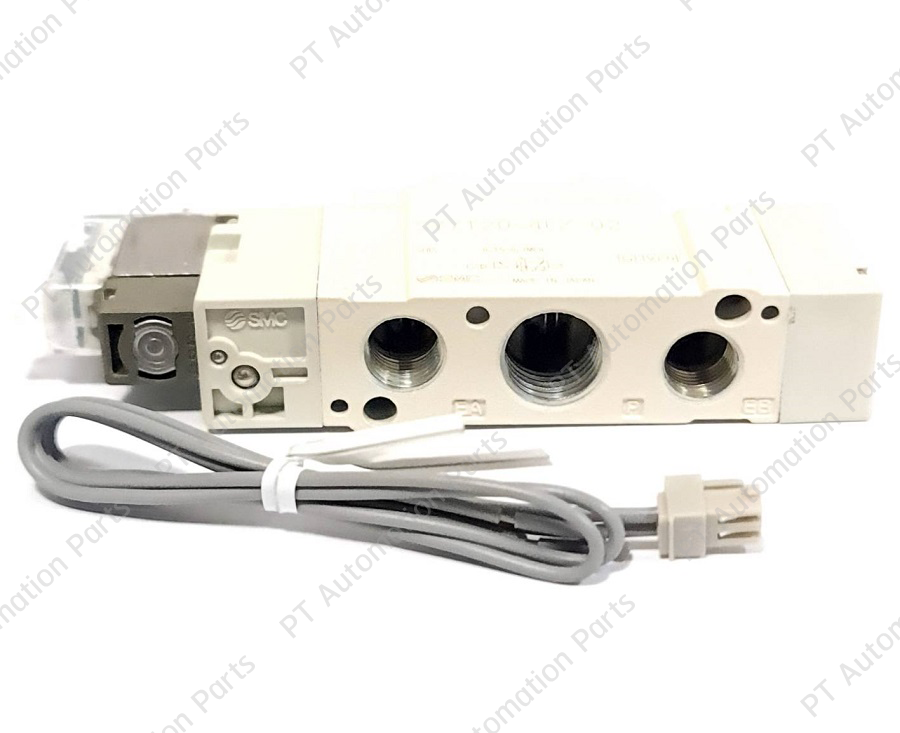 โซลินอยด์วาล์ว ลม พร้อมปลั๊ก SMC SY7120-5LZ-02 SY7120-4LZ-02 Solenoid Valve 5/2 24VDC 220VAC Single Coil 5-Port 2-position, Port Size 1/4" เกลียว 2หุน, 0.15 - 0.7MPa, SY7000 Series ใช้ควมคุมกระบอกลม นิวเมติกส์