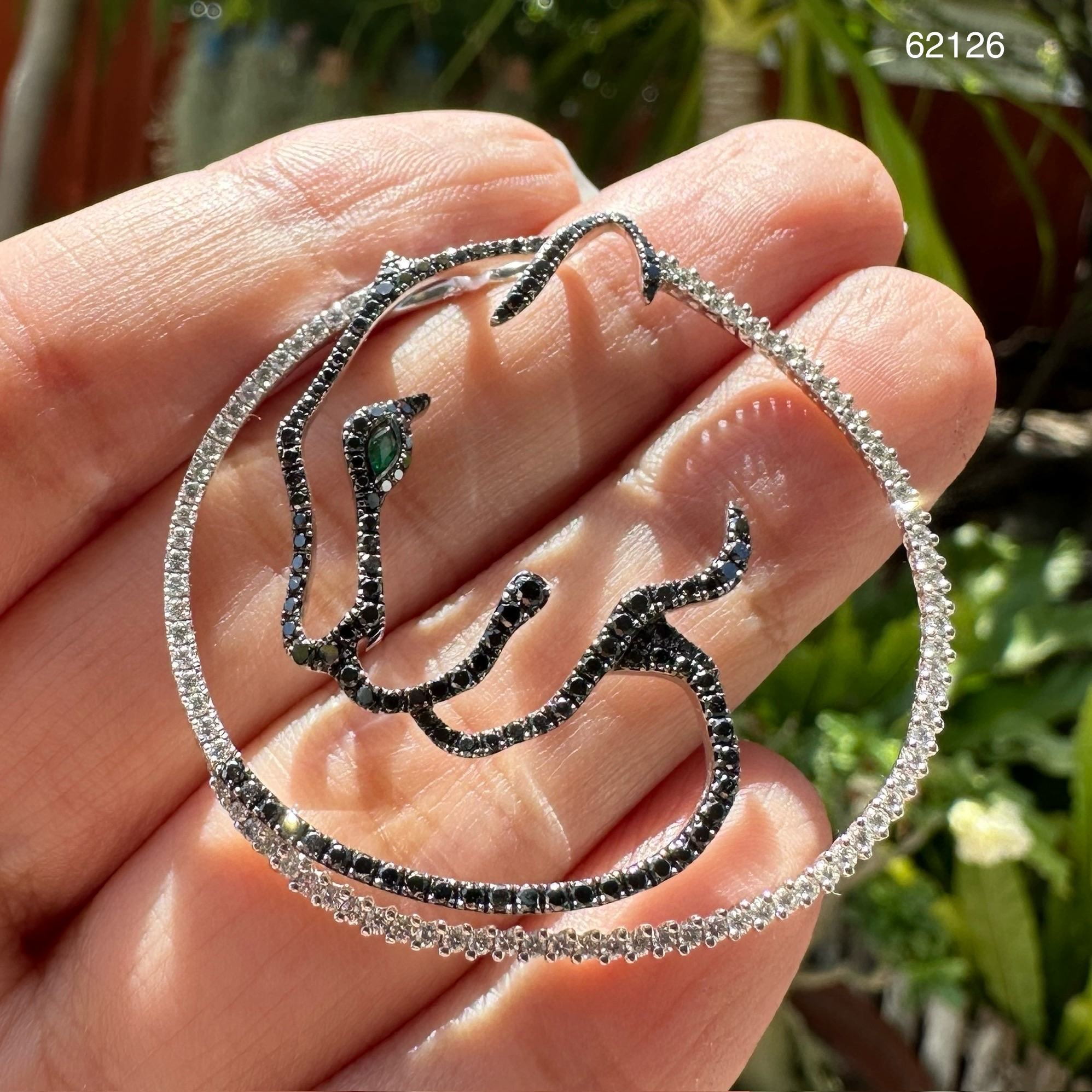 รหัส 62126 จี้ เสือ ตาซาวาไลท์ ฝังเพชร 225 เม็ด 1.90 กะรัต ทองคำขาว18K งานแบรนด์หรู นน. 7.38 g