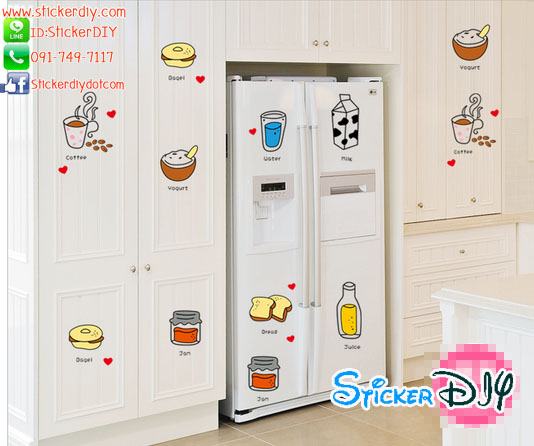 Transparent wall sticker สติ๊กเกอร์ติดผนัง Coffee สไตล์ D (กว้าง55cm.xสูง40cm.)