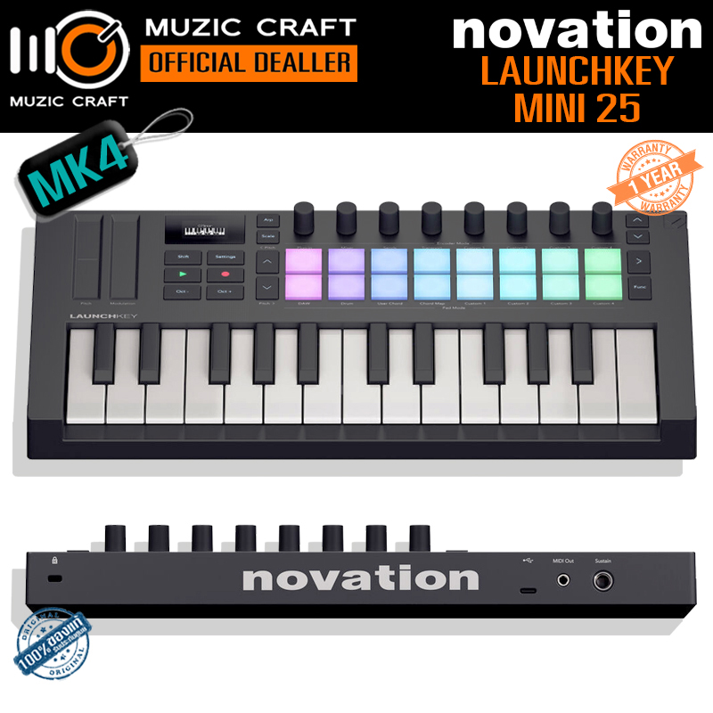 Novation Launchkey Mini 25 MK4 *ของแท้รับประกัน 1ปี* USB MIDI Keyboard Controller, มิดิ คีย์บอร์ด คอนโทรลเลอร์