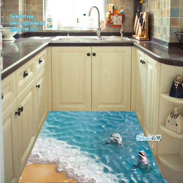 Wall Sticker สติ๊กเกอร์ติดผนังสามมิติ 3D ชายหาด AF5028 (กว้าง90cm.xสูง60cm)