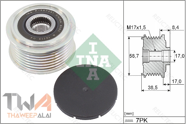 มู่เล่ไดชาร์ท BT50 PRO,RANGER T6 เครื่อง2.2-3.2 MinorChange ปี15-19 (รูปจริง) / INA 535 0318 10 ,F-587281*