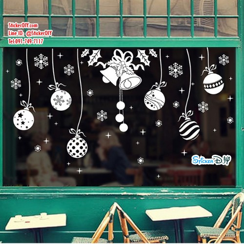 Transparent wall sticker สติ๊กเกอร์ติดผนัง Merry Christmas DLX0992 (กว้าง159cm.xสูง91cm.)